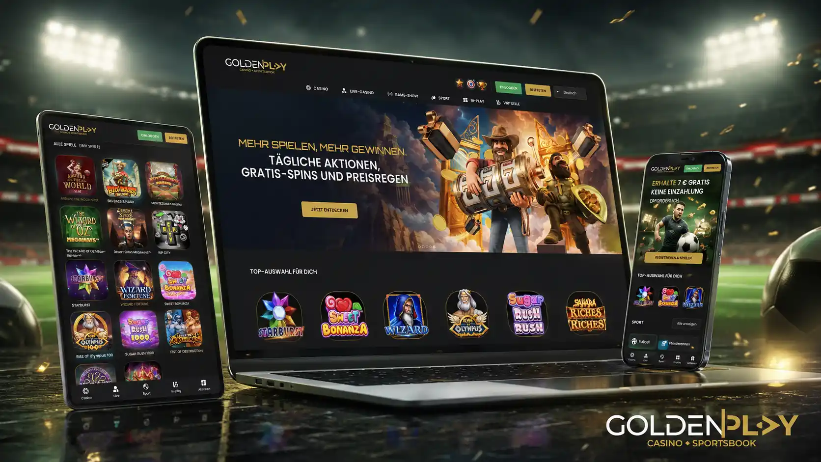 Golden Play Login im mobilen Browser