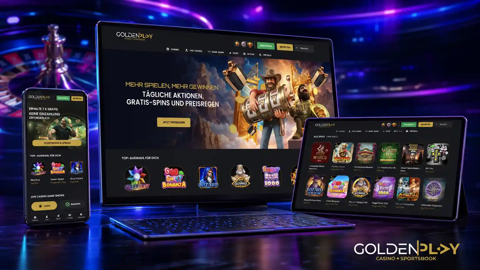 So startest du Golden Play Live
